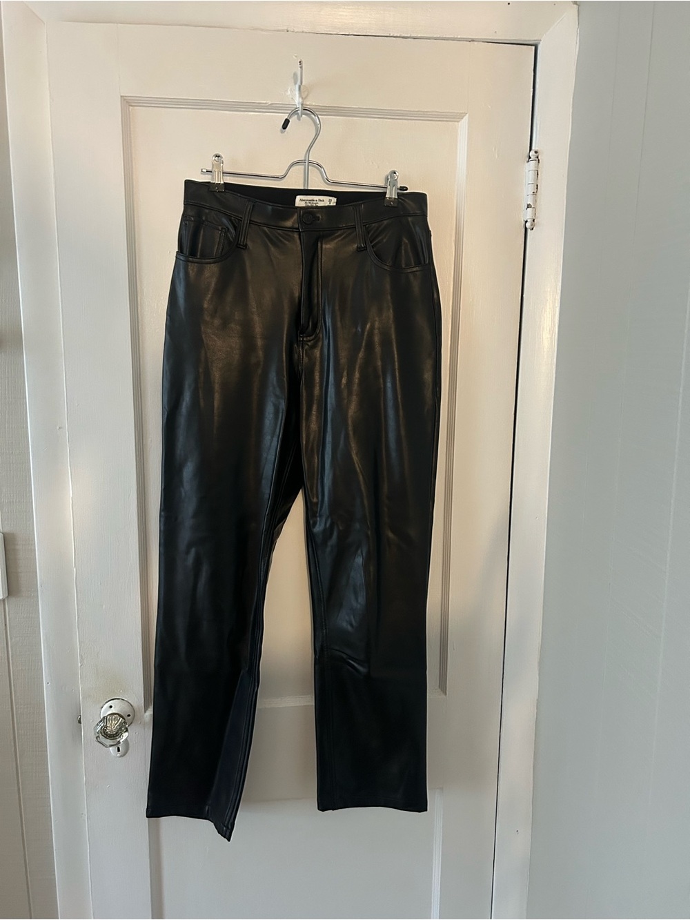 Black Pleather Leather Women’s Jeans, Curve Love fit
